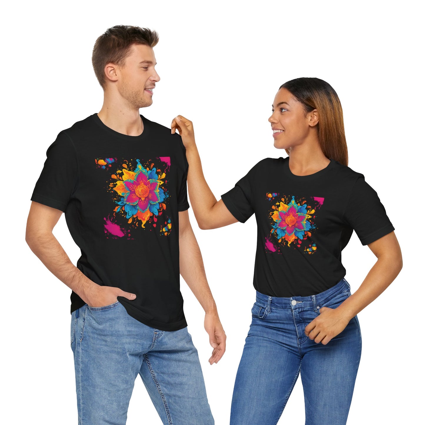 Flower Motif Unisex T-Shirt - Perfect for all Occasions