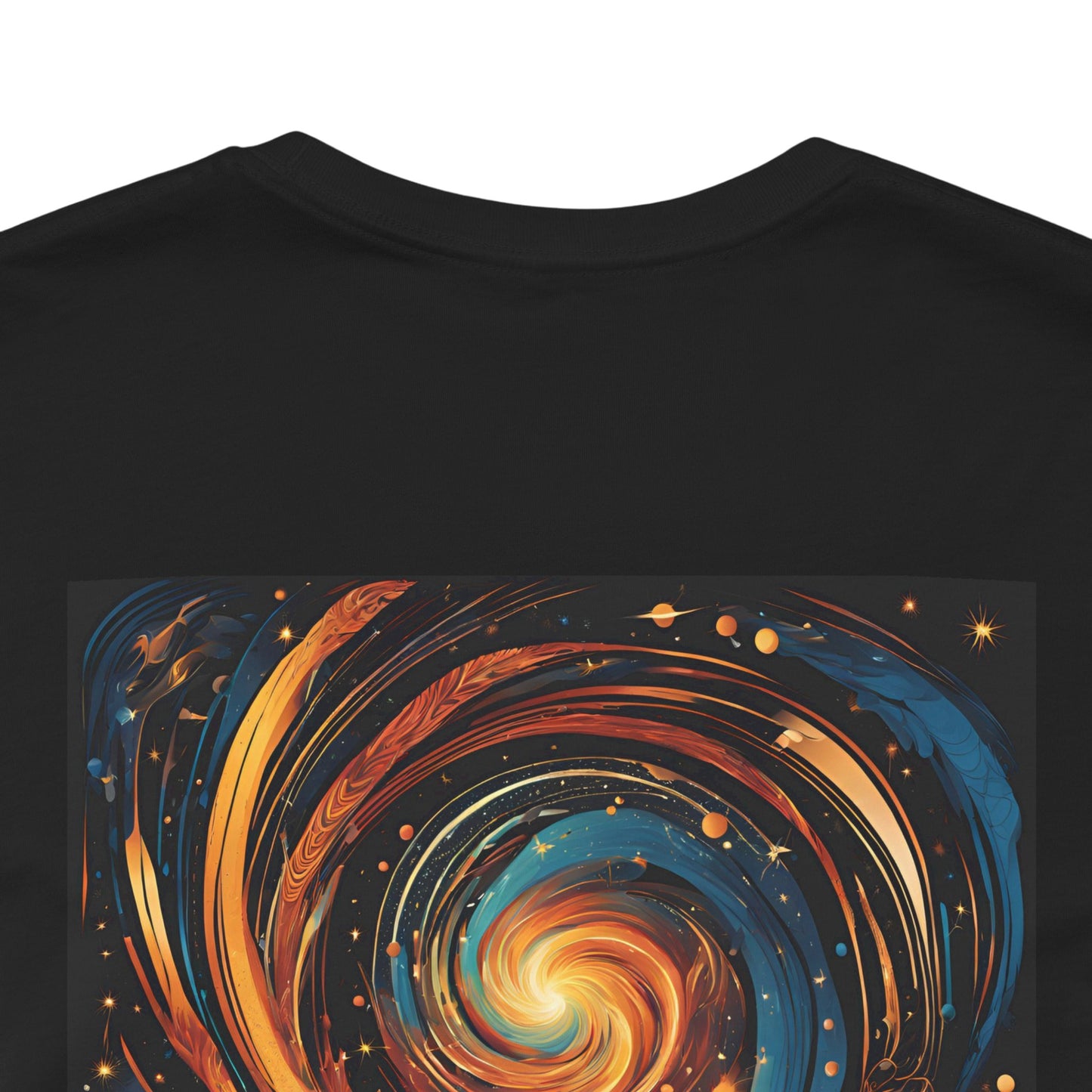 Premium Universe Motif Short Sleeve Black T-Shirt - Back Design